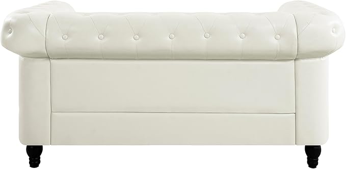 Naomi Home Emery Loveseat Off White - Compact Tufted Sophistication