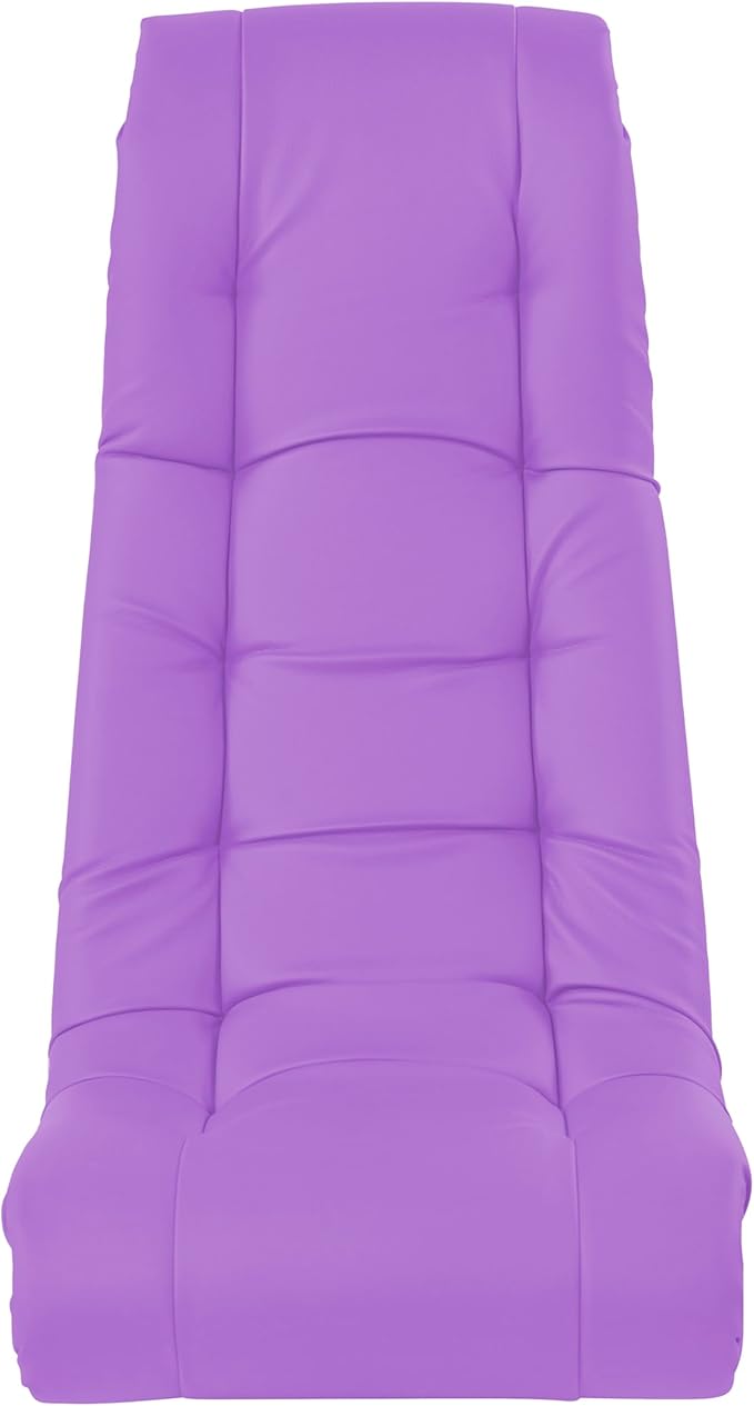 Factory Direct Partners Soft Tufted Floor Rocker - Cushioned Ground Chair for Kids Teens and Adults - Great for Reading Gaming Meditating TV - Lavender 10488-LV