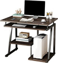 Small Computer Deskthree-layer computer desk with keyboard tray and host tray modern style compact computer desk suitable for home office small apartment and other scenes(Brown31.5in*15.7in*28.7i