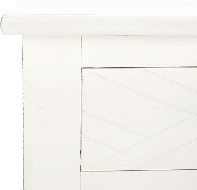 SAFAVIEH Home Collection Mckinlee Distressed White 2-Drawer Computer Table Office Desk Table