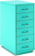 Aimeryup Storage File Cabinet 6-Tier Metal Clip with Wheel Drawer Desk Cabinet Office Study Bedside 41X28X69CM(Size:28X41X69CMColor:A)