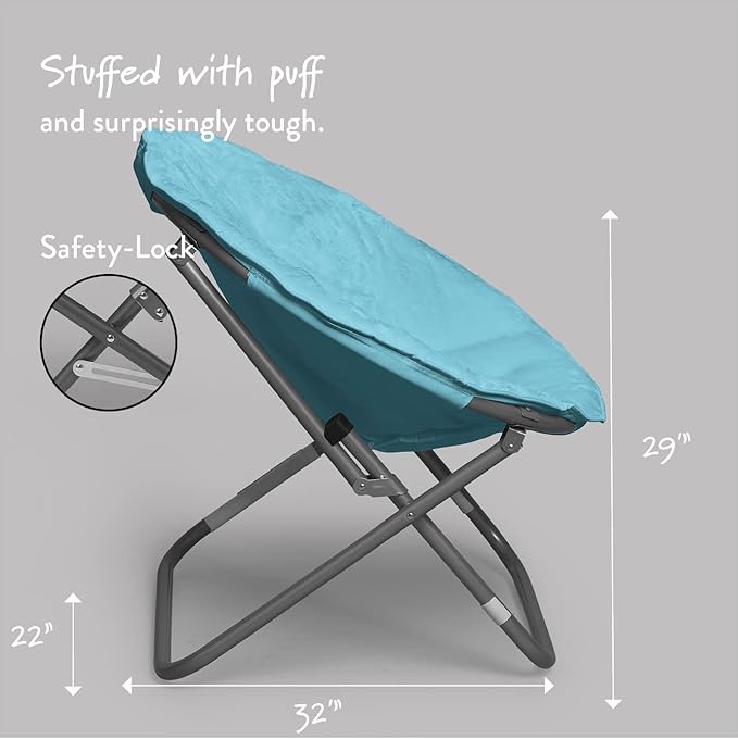 Urban Lifestyle Faux Fur Saucer Chair Light Blue