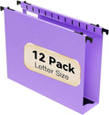 Extra Capacity Plastic Hanging File Folder Letter Size12 Pack Reinforced Hang Folders with Heavy Duty 2 Inch ExpansionDurable Hanging Organizer Designed for Bulky Files Medical Charts