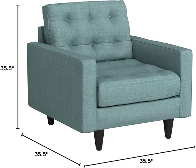 Modway EEI-1013-LAG Empress Mid-Century Modern Upholstered Fabric Armchair in Laguna
