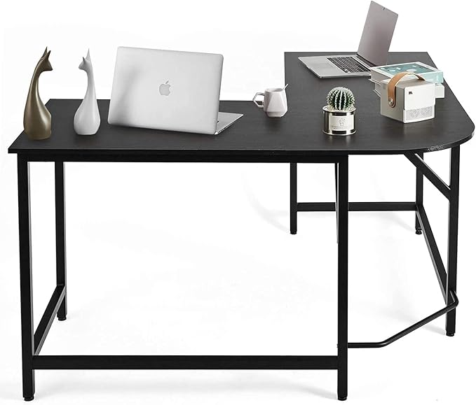 Hans&ampAlice Decor 55-Inch L Shaped Desk Gaming Desk Office Desk Studio Desk Study Desk Workstation (Black)