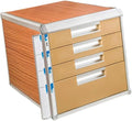 File cabinets 4th Floor Desktop Aluminum Alloy + Wood Board + Plastic File Holder Storage Box Family Office Cabinet Desktop Archive Storage Manager Bookcase