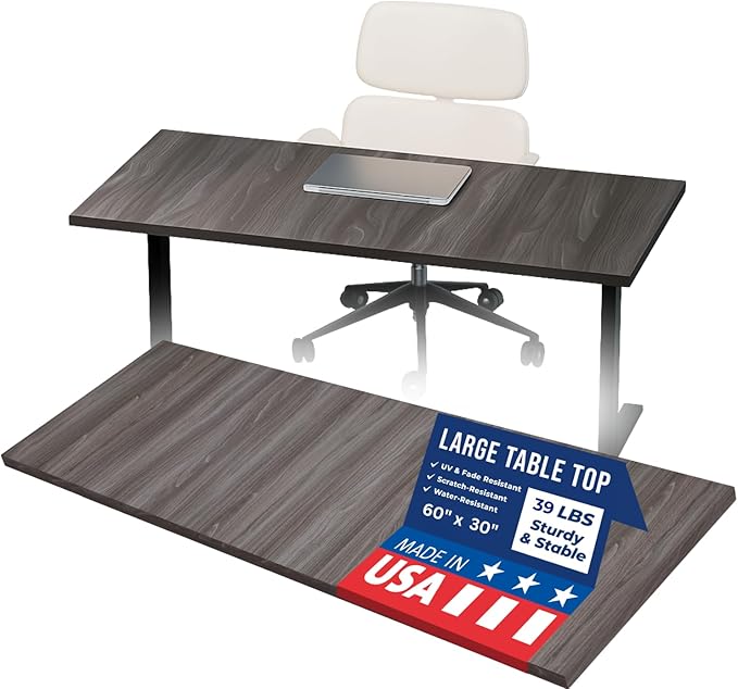 OfficeSimpli 60 x 30 Inch Desk Top Made in USA Replacement Table Top for Sit-to-Stand Adjustable Desk Frame Countertop Workbench for Classroom Home and Office (Desk Top only) - Iconic Maple
