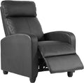 Recliner Chair for Adults Living Room Chairs Reading Chair with Pu Leather Padded Seat Backrest Modern Reclining Easy Lounge (Black)