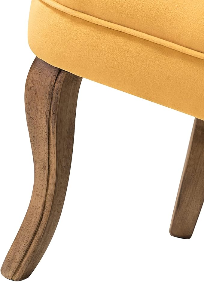 Modern Velvet Vanity Chair with with Solid Wood Legs Upholstered Vanity Stool with Low Back Small Makeup Chair Home Decor for Bedroom Living Room Dressing Table Women Girls
