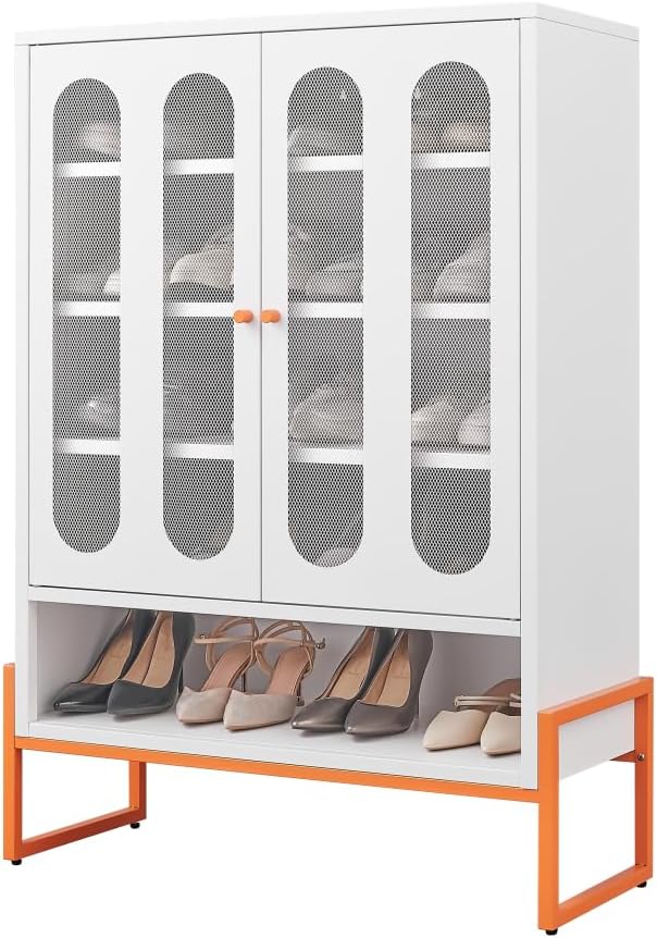 Suitable for Steel Storage cabinets in Living Rooms Kitchens and bedrooms and Office File Cabinet 2 Movable partitions (WG-White)