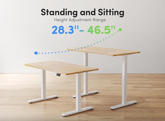 FEZIBO Electric Standing Desk 48 x 24 Inches Height Adjustable Stand up Desk Sit Stand Home Office Desk Computer Desk Maple