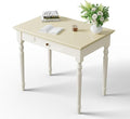 ADORZ French Country Desk 35 Inch Off White Desk with Drawers Solid Wood Writing Desk for Home Office Study Workspace or Bedroom