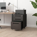 3 Drawer Small File Cabinet with Lock Under Desk Locking Storage Cabinet Organizer for Home Office Filing CabinetsBlackwood