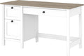 Bush Furniture Mayfield 54W Computer Desk with Drawers in Pure White and Shiplap Gray| Table and Storage for Home Office Workspace