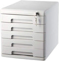 File Cabinets Mobile Office Bookcase Storage with Lock Desktop Filing Cabinets 5 Layers Office Storage(White)