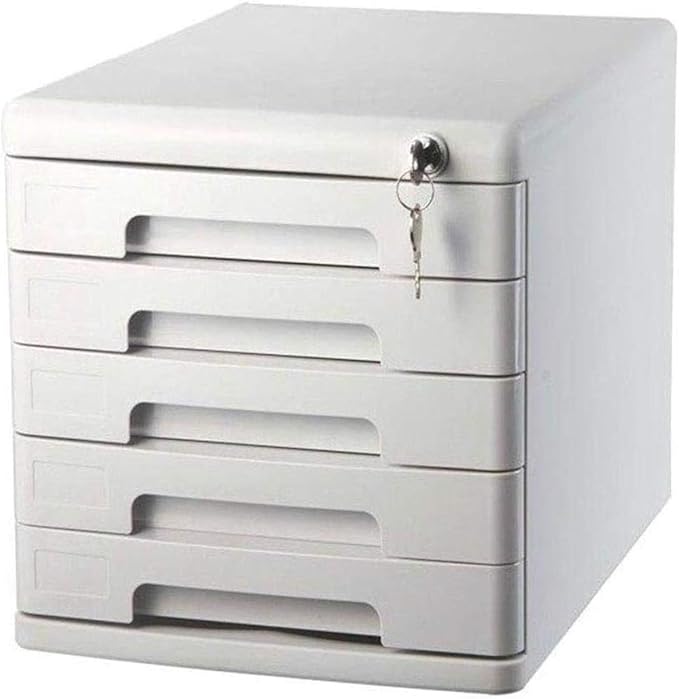File Cabinets Mobile Office Bookcase Storage with Lock Desktop Filing Cabinets 5 Layers Office Storage(Black)