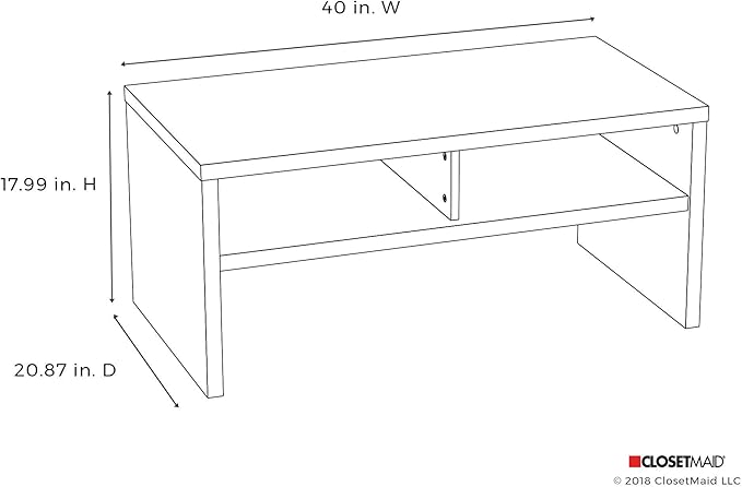 ClosetMaid 1664 Rectangular Coffee Table with Storage Shelves Black Walnut