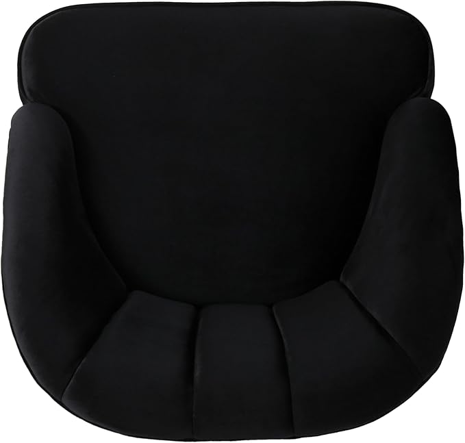 Modern Velvet Club Chair Mid Century Style Accent Armchair for Living Room or Bedroom Black