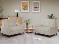 Accent Chair for Living Room Oversized 39.5 Chenille Fabric Armchair Mid Century Modern Single Sofa Chair Comfy Reading Chair for Bedroom Apartment Waiting Room (White 2 Pack)