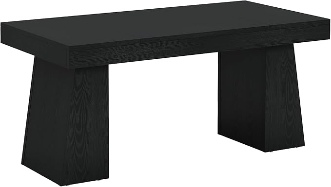 Tribesigns 55 Executive Desk Wooden Office Desk with Double Pedestal Modern Simple Computer Writing Table for Home Office Black