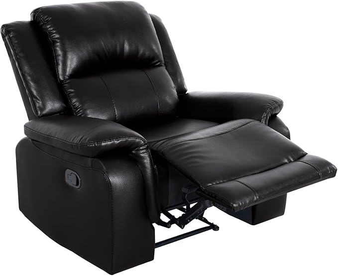 Naomi Home Katie Oversized Espresso Faux Leather Chaise Lounge Luxurious Comfort for Home Theater &amp Lazy-Boy Enthusiasts Plush Cushioning Ergonomic Recline Easy Assembly