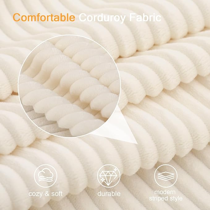 MeMoreCool Convertible Sofa Bed – Small Beige Corduroy Loveseat Sleeper Boneless Fold-Out Cloud Couch with Foam Trifold Floor Futon with Washable Cover for Bedroom Apartment Guest Room