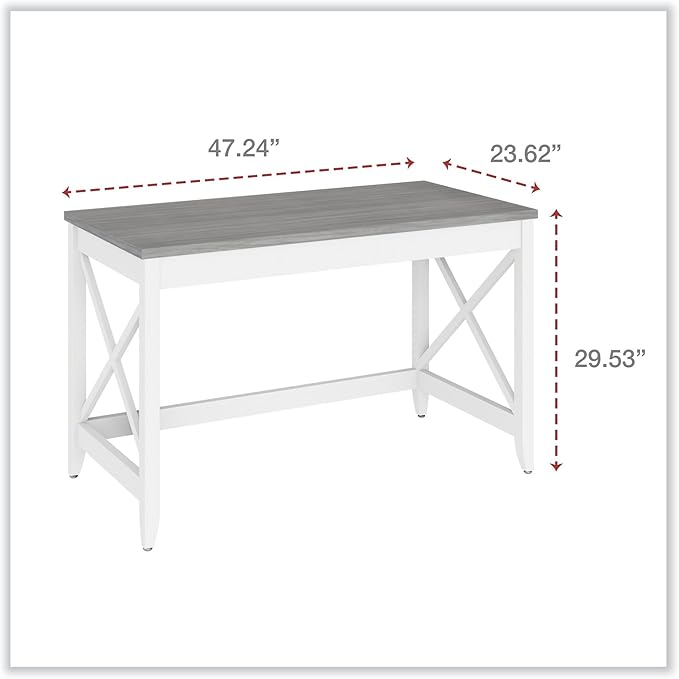 Alera Workspace by Alera Workspace by Alera Farmhouse Writing Desk 47.24 x 23.62 x 29.53 Gray