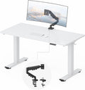 FLEXISPOT EN2 55''x28'' Standing Desk with Monitor Mount Bundle 1 Thick One-Piece Desktop Fully Adjustable Single Monitor Arm with Cable Management Bundle for Home Office Gaming &amp Study Mapl