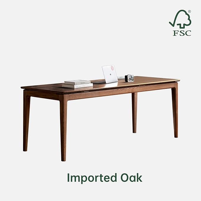 YESWOOD Rectangular Solid Wood Home Office Desk Modern Dining Table Writing Computer Desk for Sturdy Dining Room Living Room Office 62.99 W