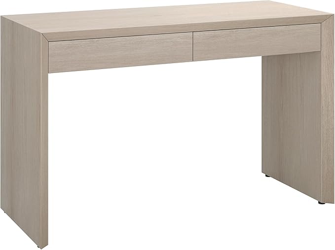 Henn&ampHart 48 Modern Rectangular Wooden Home Office Desk Computer Desk Writing Table with 2 Storage Drawers for Home Office Beech White