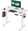 Casaphoria 40 x 24 inches Electric Standing Desk Sit to Stand Desk with Memory Height Adjustment Home Office Computer Desk for Writing and Games White
