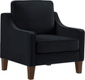 Generic Modern Armchair Living Room Single Seat Sofa Chair with Wooden Legs Upholstered Velvet Accent Chair for Living Room BedroomTaupe (Black)
