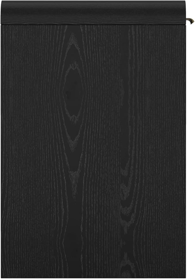 Manhattan Comfort Grace 54 Modern Office Desk with 2 Drawers Wood Table with Metal Recessed Handles for Work from Home Study Craft Stylish Executive Desk Black and Gold