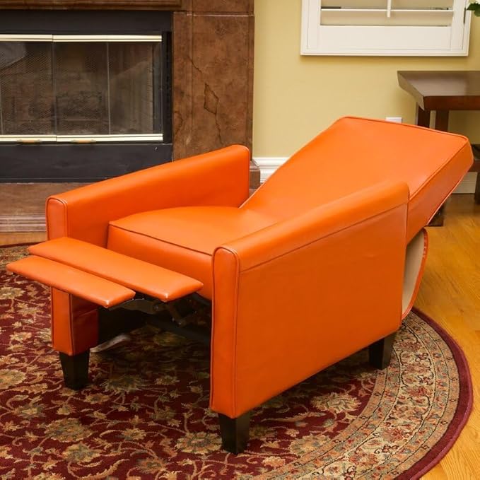 Merax Push Back Chair Living Room Chaise Lounge Single Sofa Upholstered Armchair with Wooden Legs