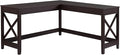 57 L Shaped Corner Desk Computer Home Office Desk and Writing Table Brown