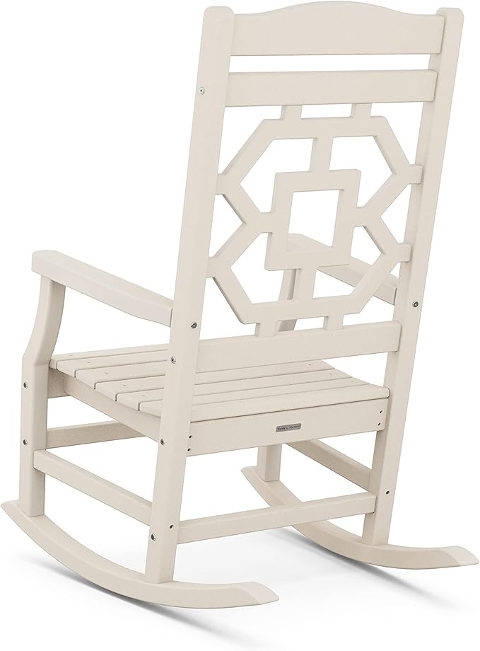 Martha Stewart by POLYWOOD® Chinoiserie Rocking Chair in Sand