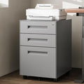Dripex 3 Drawer File Cabinet Mobile File Cabinet with Lock on Wheels Letter/Legal Size Fully Assembled Modern Small Short Vertical Metal Rolling Filing Cabinets Under Desk for Home Office (Grey)