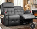 Reclining Loveseat Wall-Hugger Loveseat Recliner Design with USB/Type C Charging &amp Storage &amp Cupholder Pebble-Weave Fabric Recliner Sofa Couch for Living Room Home Theater &amp RV Use