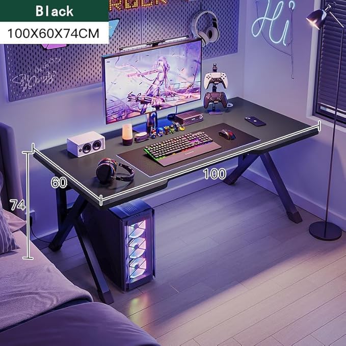 Large Gaming Desk Black PC Computer Desk Ergonomic Home Office DeskGaming Table Workstation for Gift Idea(40inch)