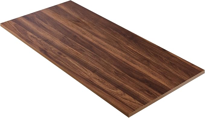 Kaboon Universal Tabletop 45x20 Solid One-Piece Melamine Table Top L-Desk Floating Desk DIY Home and Office Walnut