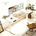 55 Inch Electric Standing Desk Height Adjustable Computer Gaming Desks for Home Office Bedroom Craft Study Table and Work Standing DesksOakNatural