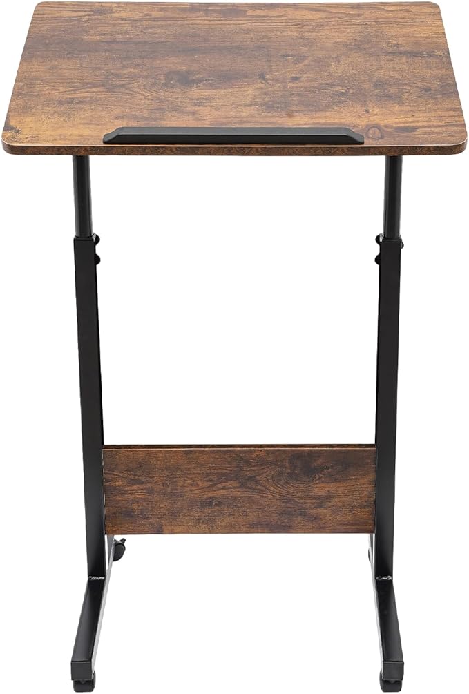 Adjustable Height 32-47in &amp 180°Angle Mobile Standing Desk Small Desk Portable Foldable Desk for Small Spaces