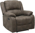 Lexicon Fairview Polished Microfiber Upholstered Manual Recliner in Brown