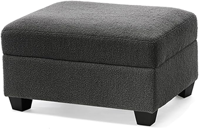 VanAcc Sofa Comfy Sofa with Extra Deep Seats Modern Sofa- Ottoman Couch for Living Room Apartment Lounge Grey Bouclé