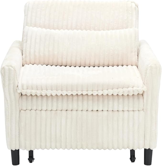 32 Wide Convertible Sleeper Chair3-in-1Pull Out Single Sofa Bed with Adjustable Backrest &amp Side Storage Pocket | Space-Saving Couch for Small Spaces Living Room &amp Bedroom (Beige)