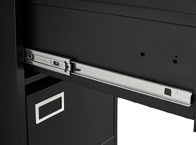 2 Drawer File Cabinet with Lock Vertical Metal Filing Cabinets for Home Office Organizer Storage Cabinet Fit Letter/A4/Legal Size FileAssembly RequiredBlack