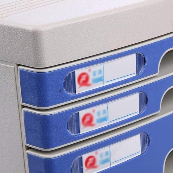 Desk File Cabinet File Privacy Plastic Storage Drawers Desk Unit Organizer Plastics Ten-Layer Lock Upper Useful Drawer Plastic Bookcase(Color:White)