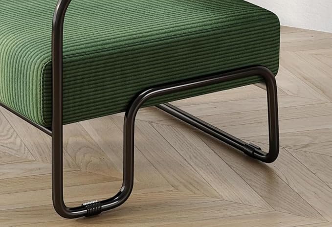 Living Room Iron Sofa Chair Cozy Reading Nook Chair Patio Lounge Chair (Dark Green)