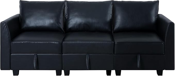 Naomi Home Elizabeth Modern DIY Collection Black/Air Leather/Sofa