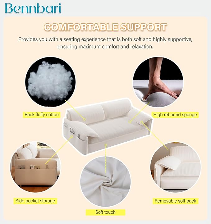 66'' Queen Pull Out Sofa Bed with Thickened Cushions 3-in-1 Convertible Velvet Sleeper Couch with Side Storage Loveseat Futon Lounge Recliner for Living Room Apartment Bedroom Small Space (White)